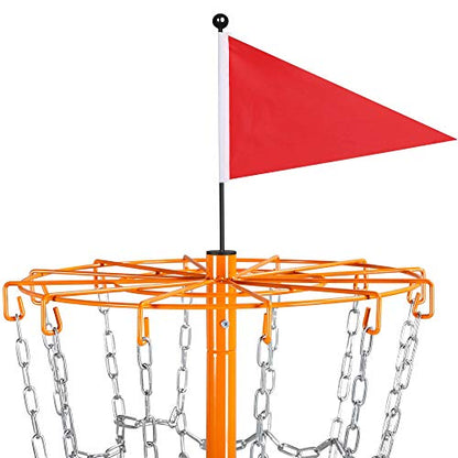 Yaheetech Portable Disc Golf Basket, Practice Target Steel Hole Heavy Duty Disc Golf Goals Catcher, Orange