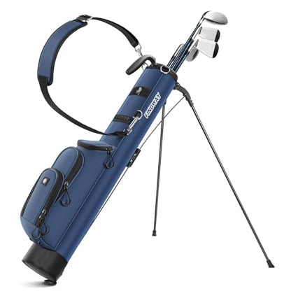 Findway Golf Stand Bag, [Upgraded Generous Space] Small Golf Bag for Driving Range, Par 3 & Executive Courses, Lightweight Sunday Golf Club Carry Bag with 3 Pockets - color: Blue