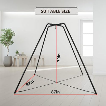 HOTJUMP Swing Stand for Kids, 330LBS Heavy Duty Metal Swings Frame for Backyard Indoor, Anti-Rust and All Weather Resistance, Saucer Swing -NOT Included Black - color: Black