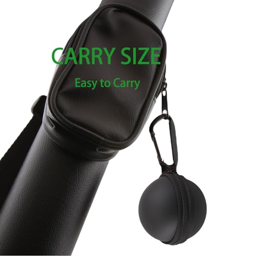 Clip-on Billiard Cue Ball Case.Cue Ball Bag for Billiard Balls, Training Balls and Pool Balls.2.24in Billiard Ball Carrying Case (Black PU) - color: Black PU