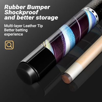 Pool Cue Stick Billiard Sticks: 58 Inch Pool Stick with 13mm Tip Professional Billiard Cue Sticks 18/19/ 20/21 oz, Premium Canadian Maple Wood Pool Cues for Pool Table for Men Women in Bar House（C43）