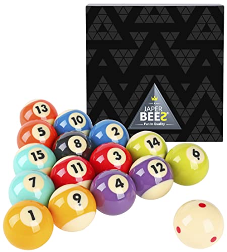 JAPER BEES Billiard Ball/Pool Ball Set Complete 16balls 2-1/4" Regulation Size&Weight Resin Ball - style: Tournament Crown