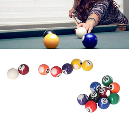 25mm Mini Pool Ball Set - 16 Pcs Billiard Balls, Resin Table Balls Accessories
