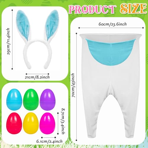 22 Pcs Granny Pant Yard Game Easter Game Set Giant Bunny Pant Easter Egg Ear Headband for Family Reunion Gathering Yard Backyard Lawn Outdoor Indoor Carnival Party Activity Supply