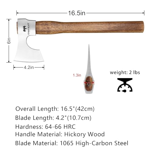 16.5" Throwing Axe, 3 Pack Throwing Axe Set with 1065 High Carbon Steel & Hickory Wood Handle, Perfect for Axe Throwing Games, Competition and Recreation, Ideal Gift for Men (Silver Gray) - color: 3 Pack