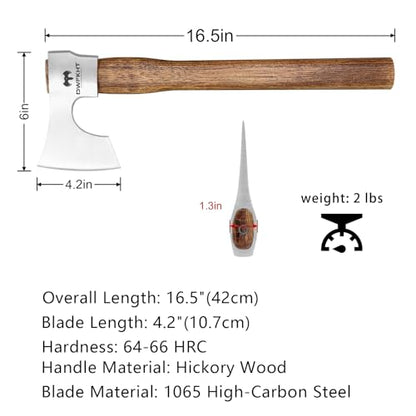 16.5" Throwing Axe, 3 Pack Throwing Axe Set with 1065 High Carbon Steel & Hickory Wood Handle, Perfect for Axe Throwing Games, Competition and Recreation, Ideal Gift for Men (Silver Gray) - color: 3 Pack