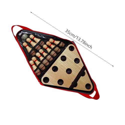 Shuffleboard Bowling Pin Set with 10 Pins and Ball for Family Birthday Gifts
