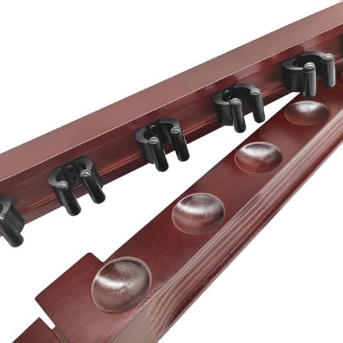 Pool Cue Rack Wall Mounted Rack Billiard/Pool Cue Wall Rack Cue Rest Cue Stick Holder (Burgundy / 6 Cues) - color: Burgundy, size: 6 Cues Holder