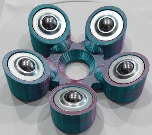 Bowling Ball Spinner - color: Teal and Coral Pink