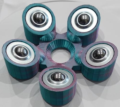 Bowling Ball Spinner - color: Teal and Coral Pink