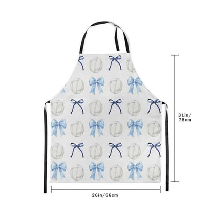 Manfei Blue Bowknot Kids Kitchen Apron - color: Dreamy Blue