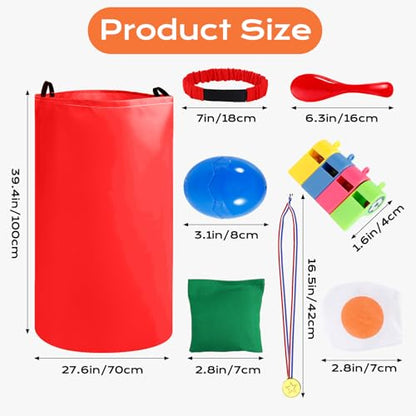 32 Pcs Outdoor Games Potato Sack Race Bags, Egg and Spoon Race Lawn Games, Outdoor Lawn Game for Adults, 3-Legged Race Bands for Outside Backyard Birthday Party Field Day Family