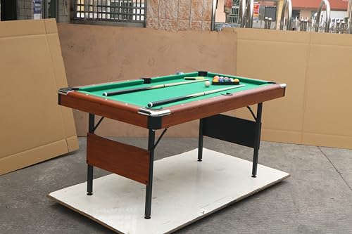 6ft Billiard Table Pool Table for Home, Professional Style MDF Top with Steel Legs & Blue Velvet Cloth, Foldable Game Table for Office, Apartment, Family Game Room Indoor Entertainmen
