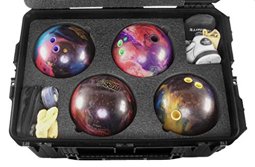 Case Club Heavy Duty Waterproof Bowling Ball Cases with Wheels and Extension Handle - style: 4 Ball