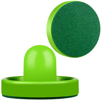 ONE250 Air Hockey Pushers and Red Air Hockey Pucks, Goal Handles Paddles Replacement Accessories for Game Tables (4 Striker, 4 Puck Pack) - color: Green