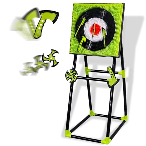 Luxury Frame Axe Throwing Game for Backyard, Throwing Axe Set Equipped with 3 Target Axes and 3 Throwing Boomerangs, Suitable for Indoor and Outdoor Games