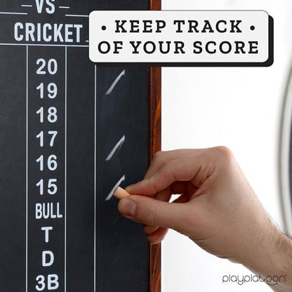 Play Platoon Dart Scoreboard & Darts Holder Wall Mount - Wood Score Board, Professional Darts Accessories, Dart Holder - size: 22 x 16 inch, style: Chalkboard