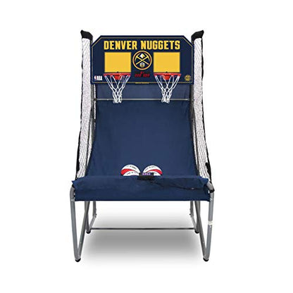 Pop-A-Shot - Home Dual Shot Arcade Basketball Game with NBA Graphics l Sensor Scoring l 16 Game Modes l 7 Balls l Foldable Storage l for All NBA Fans - style: Denver Nuggets