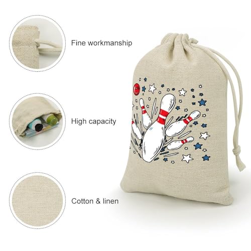 Bowling Pin Makeup Bag Cosmetic Toiletry Pouch Small Organizer Coin Purse Wallet Set of 8