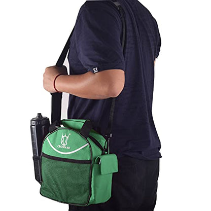 CROWN ME Disc Golf Set with 6 Discs and Mini Disc and Starter Disc Golf Bag - color: Green