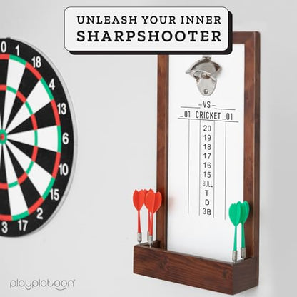 Play Platoon Dart Scoreboard & Darts Holder Wall Mount - Wood Score Board, Professional Darts Accessories, Dart Holder - size: 8 x 16 inch, style: Whiteboard