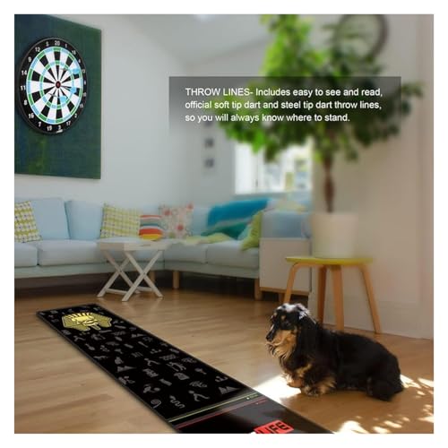 Dart Mat，Non-Slip Dart Carpet， Dart Mat with Throw Lines Rubber Dart Carpet Non-Slip Dart Floor Mat Thickness Flooring Protector