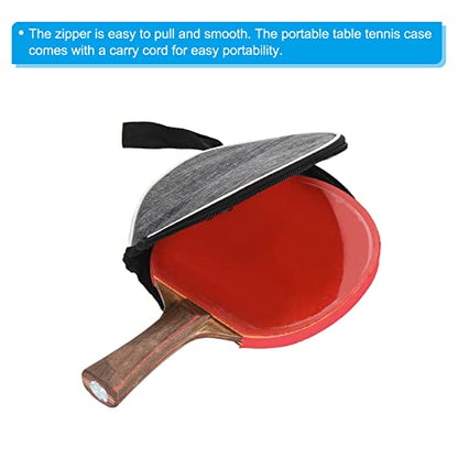 PATIKIL Ping Pong Paddle Case, 2 Pack Table Tennis Racket Case Half Soft Cover Container Bag for Sports Accessories, Grey