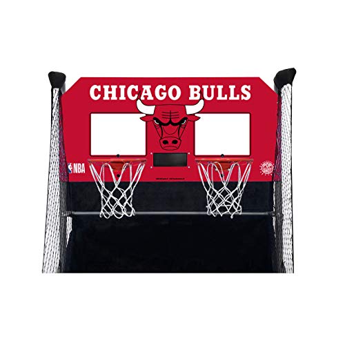 Pop-A-Shot - Home Dual Shot Arcade Basketball Game with NBA Graphics l Sensor Scoring l 16 Game Modes l 7 Balls l Foldable Storage l for All NBA Fans - style: Chicago Bulls
