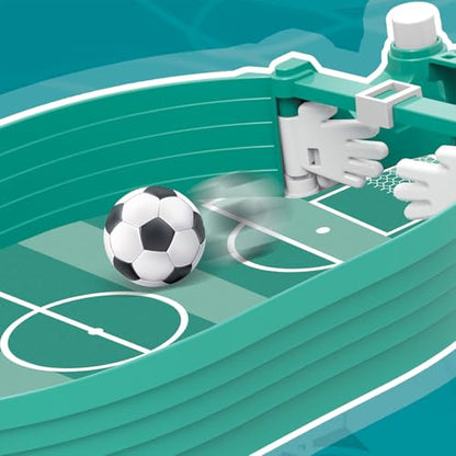 Tabletop Foosball Game, Easy Assembly Desktop Soccer Board for Two Players, Portable Football for Family Night - color: Blue