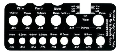Bankshot Willy's Super-Duty Cue Tip & Ferrule Gauge