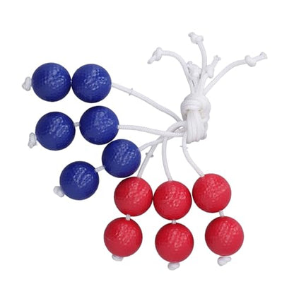Golf Ladder Toss Balls Set – 3 Red + 3 Blue Bolas for Lawn, Yard, Beach & Backyard Games