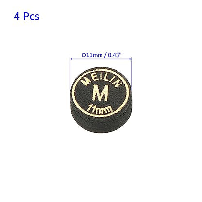 M METERXITY Pool Cue Tips - Laminated Billiard Cue Tips Multiple Layer Faux Leather Apply to Pool Cues/Snooker - size: 11mm, style: Medium