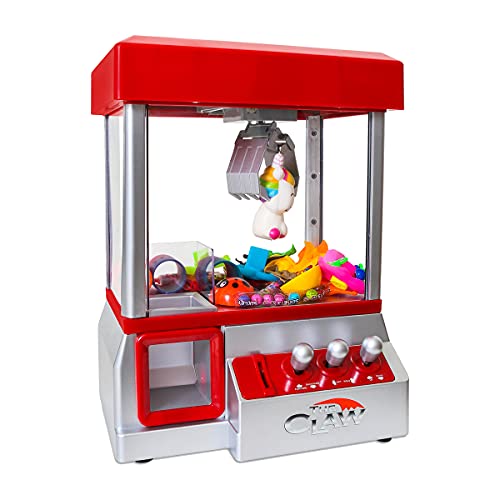 Claw Machine Arcade Game with Sound, Cool Fun Mini Candy Grabber Prize Dispenser Vending Toy for Kids, Boys & Girls