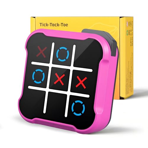 Tic Tac Toe, 4 in 1 Handheld Educational Game Machine, Electronic Tic Tac Toe Game for Education and Memory Growth, Home, Toy Board Game for Kids and Adults (Purple) - color: Purple