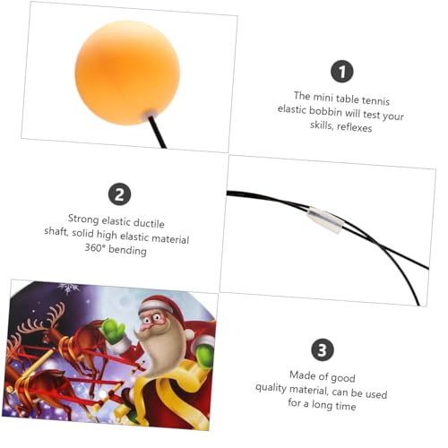 BESPORTBLE Elastic Shaft Table Tennis Trainer for Home Indoor Outdoor Use Stainless Steel Base with Pong Balls Portable Pong Practice Device for Family Training