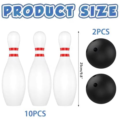 Kids Bowling Set 10 Plastic Pins & 2 Balls Toddler Bowling Set, Indoor Outdoor Activity Play Game Educational Birthday for Boys Girls 5-7, for Kids 2-5