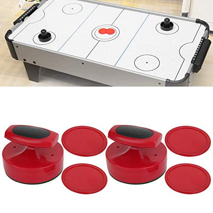 Air Hockey Pushers Set, Durable 2 Pcs 94mm with 4 Air Pucks Tabletop Hockey Game for Family Party Kids Adults Recreation