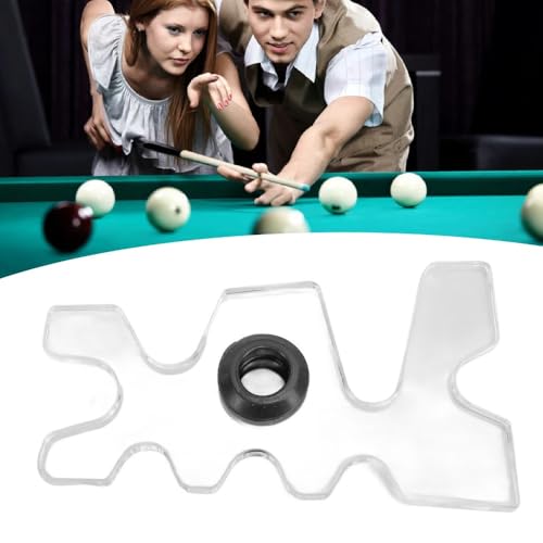Clear Acrylic Billiard Bridge Head with Rubber Gasket - 7-Position Antler Design Pool Cue Holder for Professional & Home Use, Universal Fit