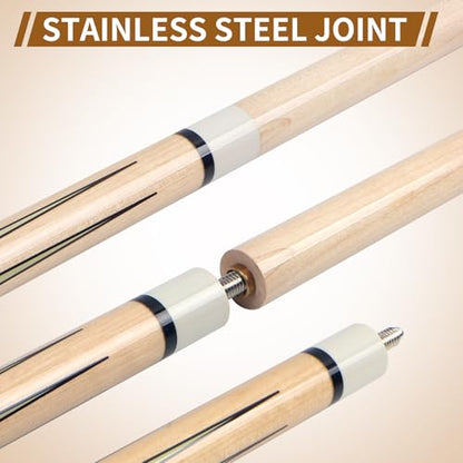 AKLOT Pool Cues,58" Pool Cue Stick Canadian Maple Wood Billiard Cues Sticks for Professional Billiard Players 18 19 20 21 oz - color: 4 Set Colorful