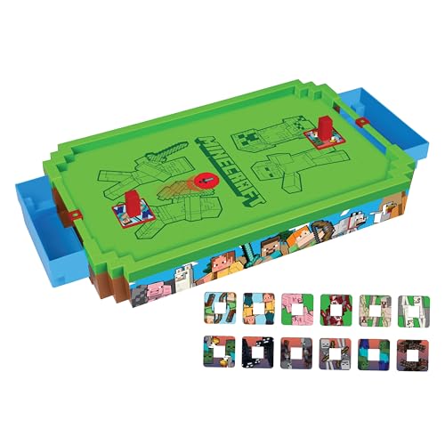 Minecraft: Arcade Air Hockey - Overworld -Premium Series, 21" Motorized Tabletop Game, Iconic Sounds, Licensed Collectible Toy, Adult-Kid 3+, 2 Player