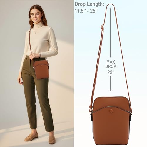 Solene Small Crossbody Bag with Gold Hardware, Mini Shoulder Purse with Adjustable Strap - color: Tan