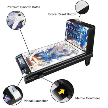 Birthday Pinball Machine with Scoreboard, Portable Retro Arcade Electronic Pinball Toy, Exciting Tabletop Pinball Machine for Christmas Kids Home