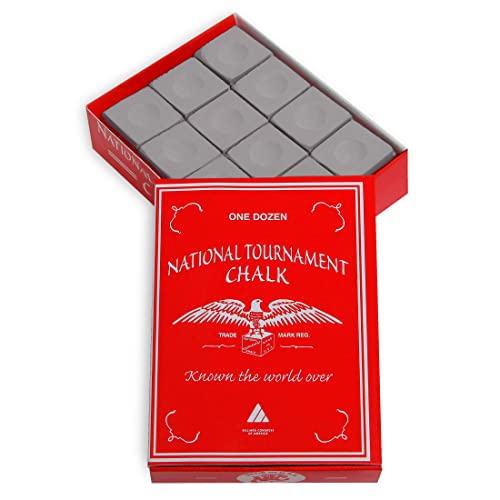 Silver Cup National Tournament Pool cue Billiard Premium Chalk - ONE Dozen - color: Pewter