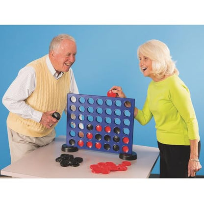 S&S Worldwide Giant 2-in-1 Four in a Row & Checkers Game. Connect Four to Win. Includes Giant 20-5/8" x 16-7/8" Plastic Game Board, 42 Plastic 2-5/8" Pieces and Fabric Board to Play Checkers!