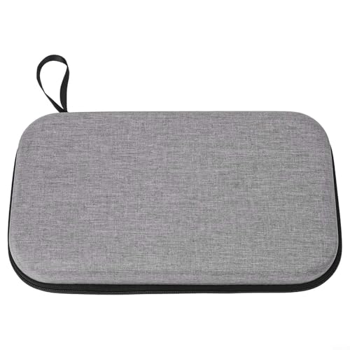 Table Tennis Racket Bag, Hard EVA Case for 2 Paddles & 6 Balls, Protective Storage Box with Soft Lining, Portable Carry Handle for Ping Pong Equipment - size: Grey