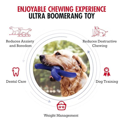 Tuff Pupper SuperChewer Tough Boomerang Toy | Lifetime Replacement | Strong Natural Rubber | Great Dog Fetch Toy | Toys for Dogs | Ultra Durable Chew Toys for Aggressive Chewers | for Large Breeds - size: Large