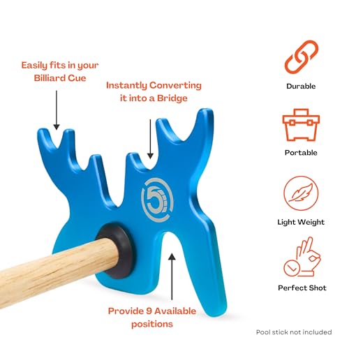 Slip-On Portable Aluminum Moosehead Bridge Cue Rest - color: Blue