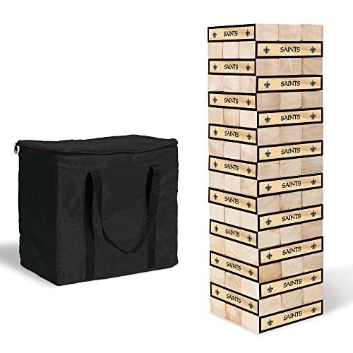 Wild Sports NFL Giant Stacking Wooden Blocks – Tumbling Tower Classic Family Game Stacks – Great Gift for Any Football Fan! - color: New Orleans Saints