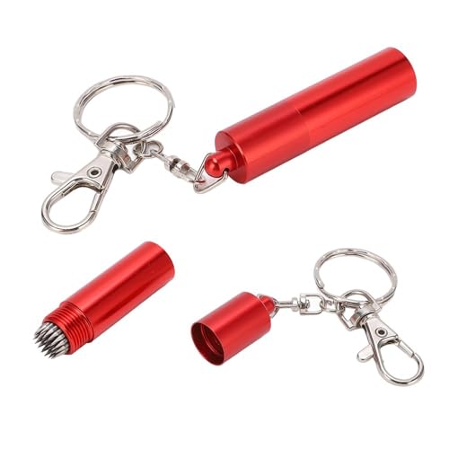 Billiard Cue Tip Tool with Keychain – Billiard Pool Snooker Stick Shaper Cue Tip Pick Pricking Pin Grinding Repair Tool for Snooker Pool Cue Tips - color: Red