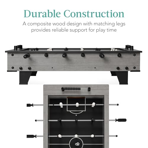 Best Choice Products 40in Tabletop Foosball Table, Compact Mini Arcade Table Hand Soccer for Kids and Adults, Home, Game Room w/ 2 Balls - color: Gray